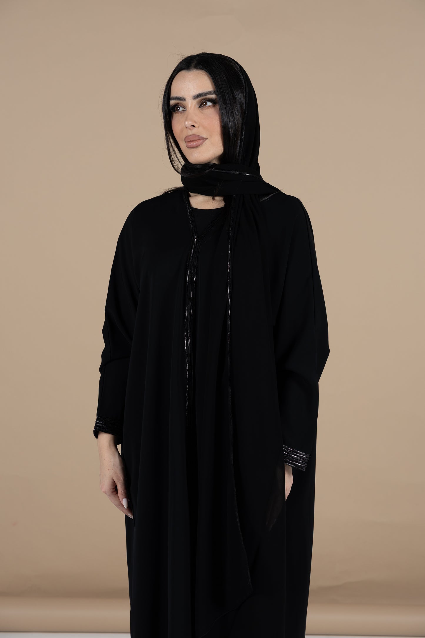 Black tali abaya