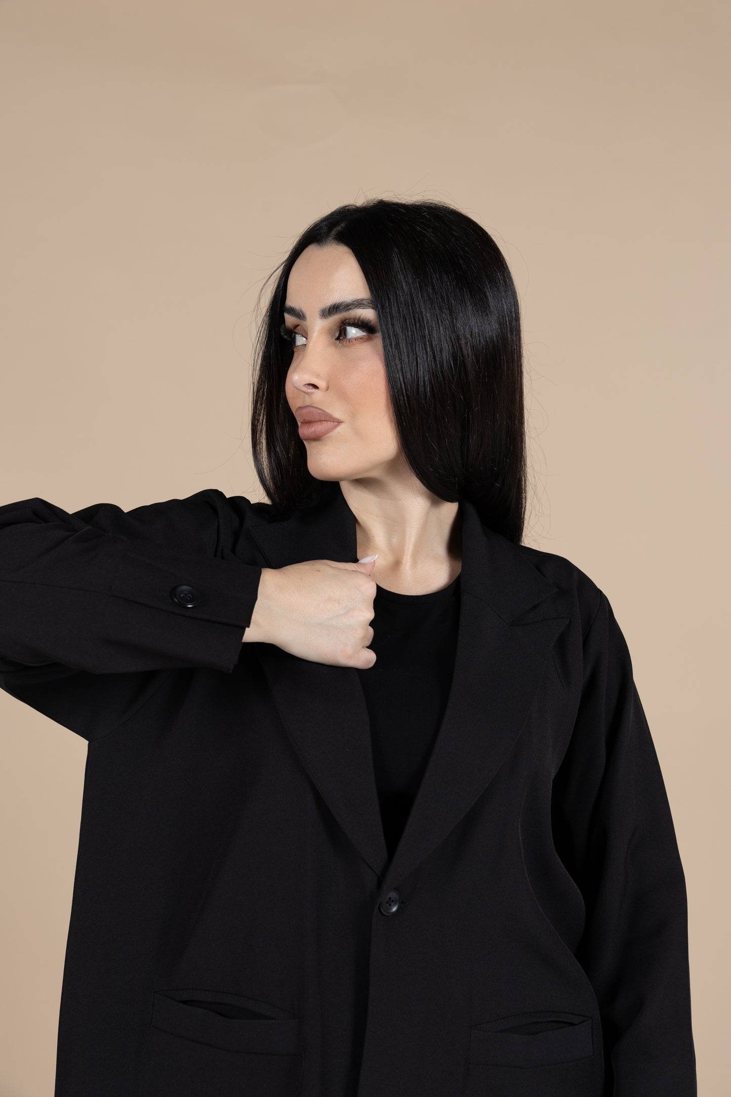 Black blazer cut abaya