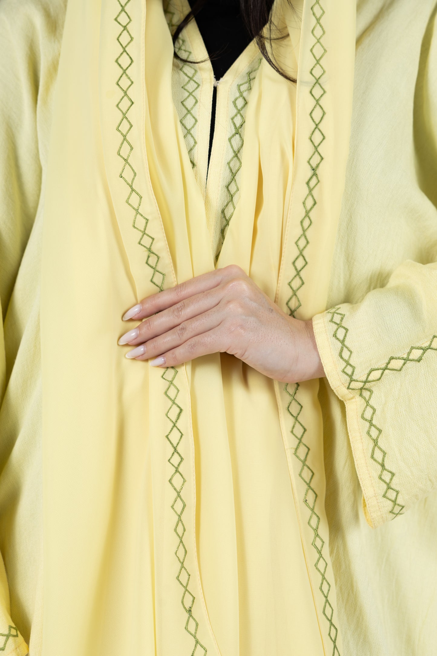 Lemon yellow abaya