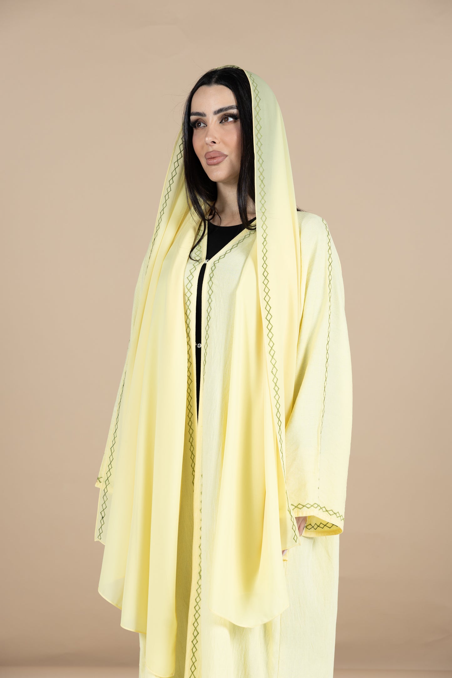 Lemon yellow abaya