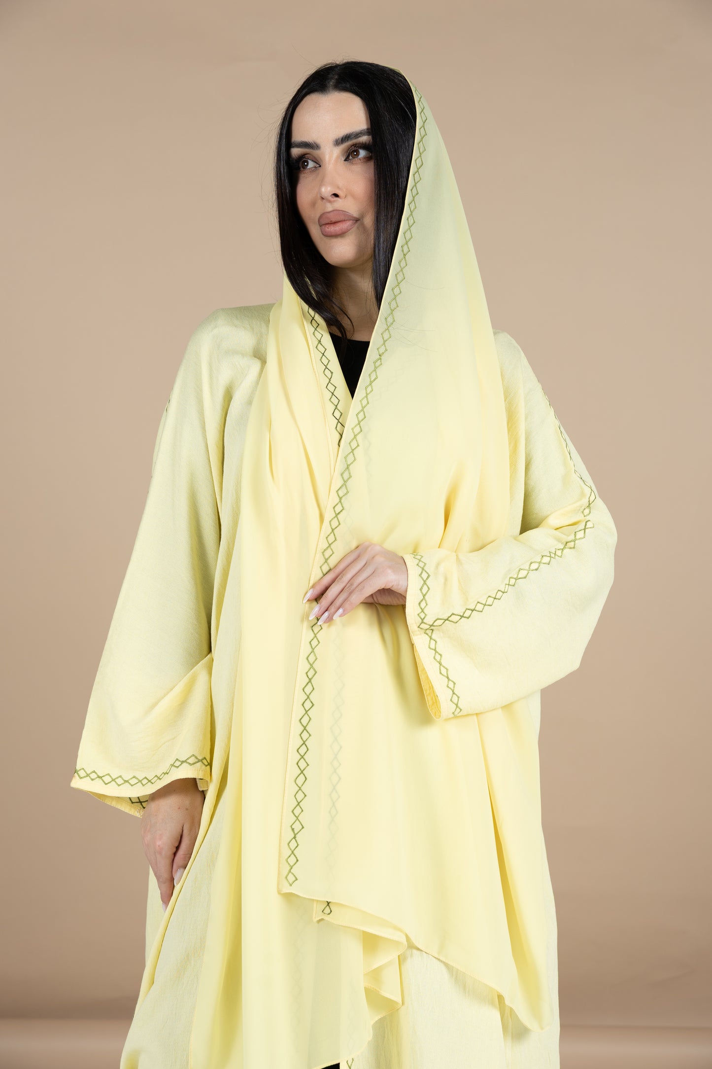 Lemon yellow abaya