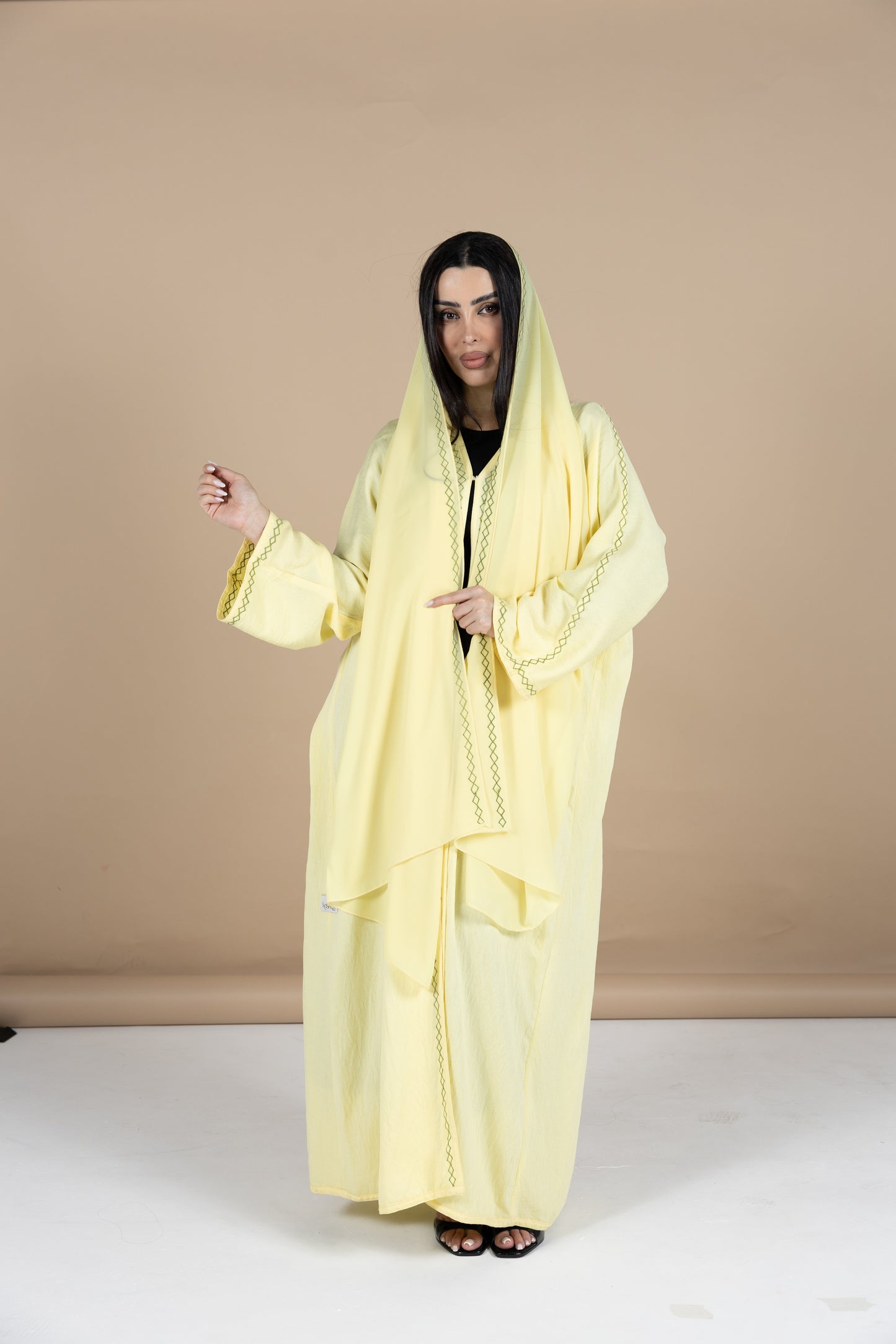 Lemon yellow abaya