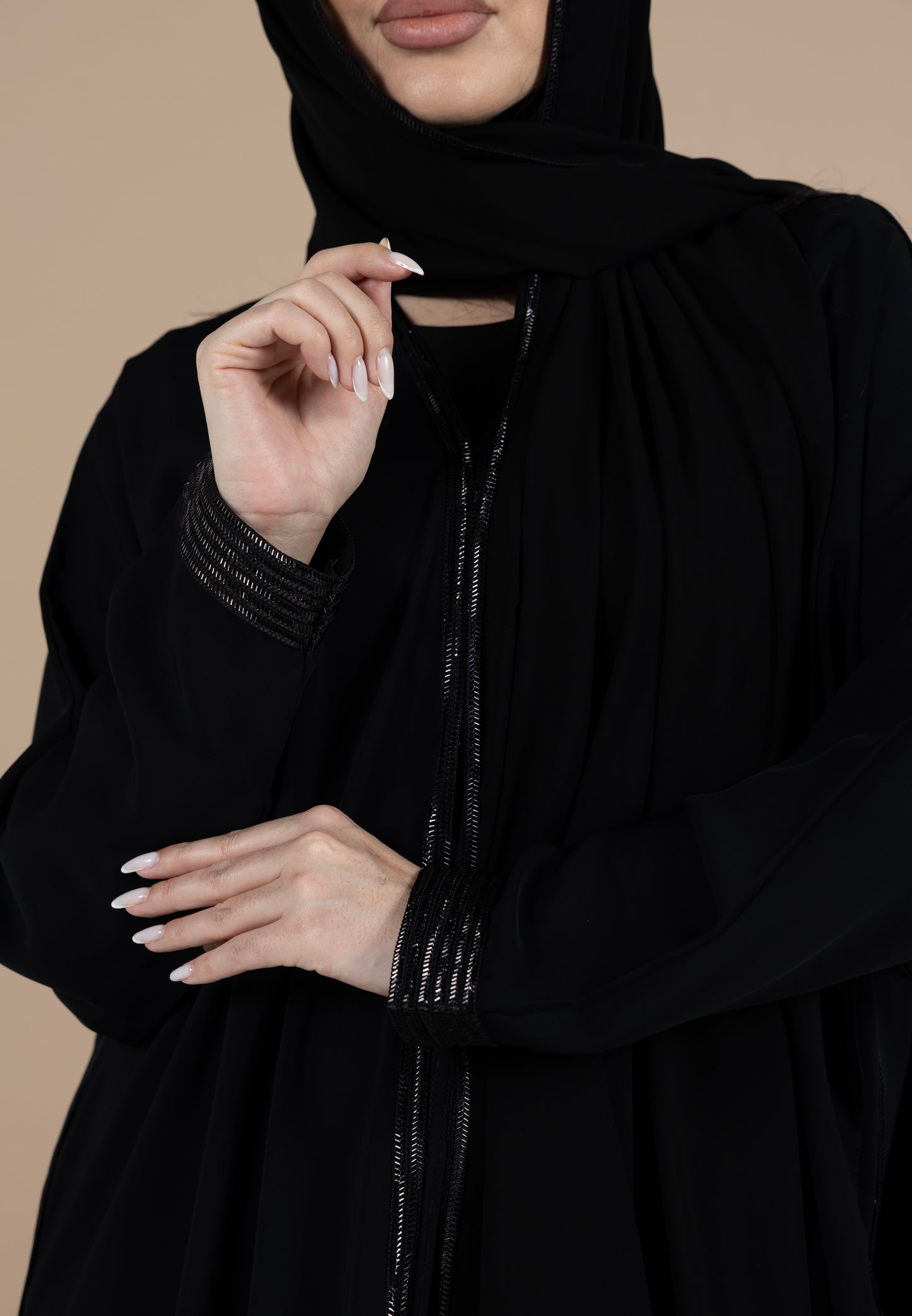 Black tali abaya