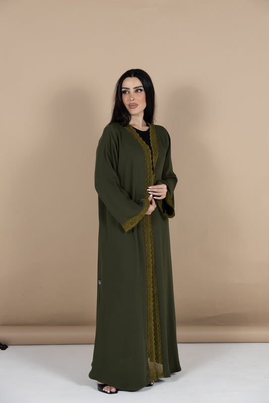 Green lace abaya