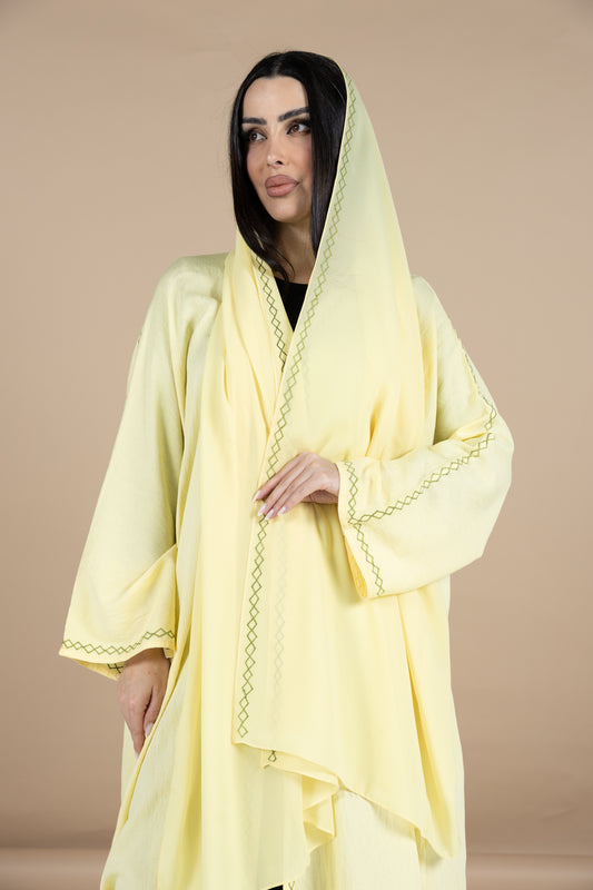Lemon yellow abaya